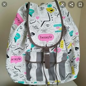 Benefit  cosmetics  large canvas backpack